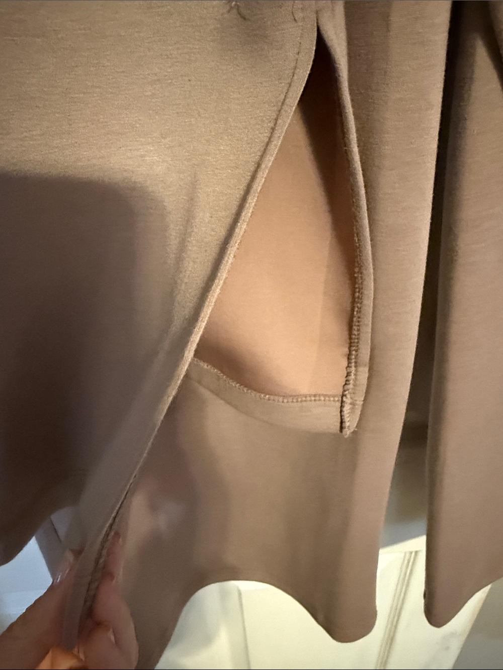Women's Cozy Taupe Set - Soft Lounge Top & Elastic Waist Pants - Picture 3 of 9